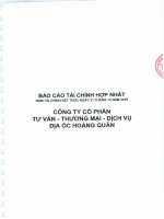 Báo cáo tài chính hợp nhất năm 2015 (đã kiểm toán) - Công ty cổ phần Tư vấn-Thương mại-Dịch vụ Địa ốc Hoàng Quân