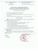 Nghị quyết Hội đồng Quản trị ngày 24-9-2010 - Công ty Cổ phần Tập đoàn Dabaco Việt Nam