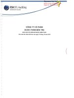 Báo cáo tài chính năm 2013 (đã kiểm toán) - Công ty Cổ phần Dược phẩm Bến Tre