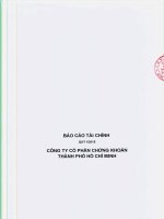 Báo cáo tài chính quý 1 năm 2015 - Công ty Cổ phần Chứng khoán Thành phố Hồ Chí Minh