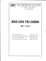Báo cáo tài chính quý 1 năm 2014 - Công ty Cổ phần Khoáng sản và Xây dựng Bình Dương