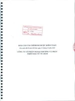 Báo cáo tài chính công ty mẹ năm 2011 (đã kiểm toán) - Công ty Cổ phần Ngoại thương và Phát triển Đầu tư Thành phố Hồ Chí Minh