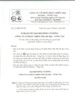 Nghị quyết đại hội cổ đông ngày 22-07-2009 - Công ty Cổ phần Phát triển nhà Bà Rịa-Vũng Tàu