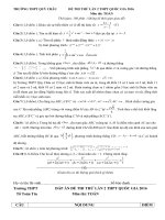 Đề thi thử tốt nghiệp quốc gia môn toán trường THPT quỳ châu 2016