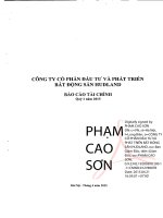 Báo cáo tài chính quý 1 năm 2015 - Công ty Cổ phần Đầu tư và Phát triển Bất động sản HUDLAND