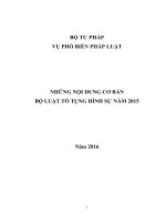 NHỮNG NỘI DUNG CƠ BẢN CỦA BỘ LUẬT TỐ TỤNG HÌNH SỰ 2015