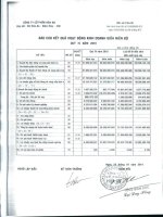 Báo cáo KQKD quý 4 năm 2010 - Công ty Cổ phần Hóa An