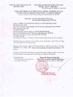 Báo cáo tài chính quý 1 năm 2016 - Công ty Cổ phần Kỹ thuật và Ô tô Trường Long