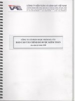 Báo cáo tài chính năm 2008 (đã kiểm toán) - Công ty Cổ phần Dược phẩm Hà Tây