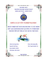 Hoàn thiện kế toán doanh thu và xác định kết quả kinh doanh tại công ty TNHH một thành viên kỹ thuật xây dựng việt hàn