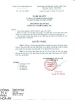 Nghị quyết Hội đồng Quản trị - Công ty Cổ phần Hóa An