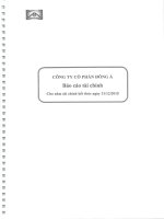Báo cáo tài chính năm 2015 (đã kiểm toán) - Công ty Cổ phần Đông Á