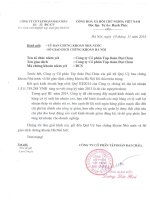 Báo cáo tài chính hợp nhất quý 3 năm 2014 - Công ty Cổ phần Tập đoàn Đại Châu