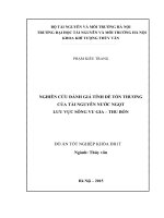 NGHIÊN CỨU ĐÁNH GIÁ TÍNH DỀ TỔN THƯƠNG CỦA TÀI NGUYÊN NƯỚC NGỌT LƯU VỰC SÔNG VU GIA – THU BỒN