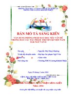 VẬN DỤNG PHƯƠNG PHÁP dạy học nêu vấn đề TRONG dạy các tác PHẨM  TRUYỆN kí VIỆT NAM  SGK NGỮ văn 8