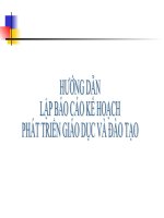 HƯỚNG DẪN LẬP BÁO CÁO KẾ HOẠCH  PHÁT TRIỂN GIÁO DỤC VÀ ĐÀO TẠO