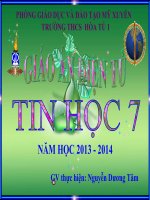 Tin học lớp 7 sử dụng các hàm excel để tính toán