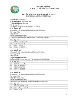 BỘ CÂU HỎI TRẮC NGHIỆM KHÁCH QUAN HỌC PHẦN: KHÍ HẬU VIỆT NAM