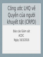 Công ước LHQ về Quyền của người khuyết tật (CRPD)