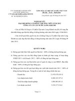 Nghị quyết Đại hội cổ đông thường niên năm 2012 - CTCP Cấp nước Long Khánh