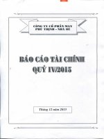 Báo cáo tài chính quý 4 năm 2015 - Công ty Cổ phần May Phú Thịnh - Nhà Bè
