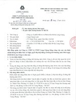 Nghị quyết Đại hội cổ đông bất thường - Công ty cổ phần Đầu tư và Phát triển Đô thị Long Giang