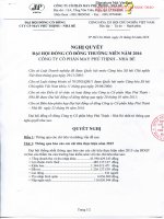 Nghị quyết Đại hội cổ đông thường niên - Công ty Cổ phần May Phú Thịnh - Nhà Bè