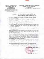 Báo cáo tài chính quý 1 năm 2016 - Công ty Cổ phần May Phú Thịnh - Nhà Bè