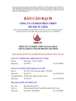Bản cáo bạch - Công ty Cổ phần Phát triển Đô thị Từ Liêm