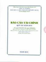 Báo cáo tài chính quý 3 năm 2015 - Công ty cổ phần Phân bón và Hóa chất Dầu khí Miền Trung