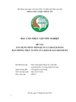 Xây dựng phần mềm quản lý khách hàng đặt phòng trực tuyến của khách sạn Khánh Hà.”