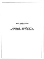 Báo cáo tài chính công ty mẹ quý 3 năm 2014 - Công ty cổ phần Đầu tư và Phát triển Đô thị Long Giang