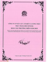 Báo cáo thường niên năm 2015 - CTCP Xây lắp Cơ khí và Lương thực Thực phẩm