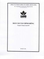 Báo cáo tài chính công ty mẹ quý 4 năm 2015 - Công ty cổ phần Giống cây trồng Trung ương