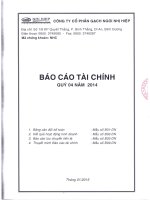 Báo cáo tài chính quý 4 năm 2014 - Công ty Cổ phần Gạch Ngói Nhị Hiệp
