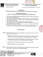 Nghị quyết Hội đồng Quản trị - Công ty Cổ phần Kinh doanh Khí hóa lỏng Miền Nam