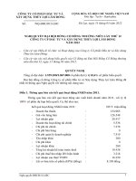 Nghị quyết Đại hội cổ đông thường niên năm 2012 - Công ty Cổ phần Đầu tư và Xây dựng Thủy lợi Lâm Đồng