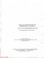 Báo cáo tài chính công ty mẹ năm 2015 (đã kiểm toán) - Công ty Cổ phần Dược trung ương Medipharco - Tenamyd
