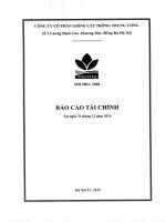 Báo cáo tài chính công ty mẹ quý 4 năm 2014 - Công ty cổ phần Giống cây trồng Trung ương