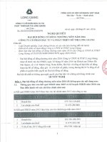 Nghị quyết Đại hội cổ đông thường niên - Công ty cổ phần Đầu tư và Phát triển Đô thị Long Giang