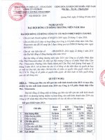 Nghị quyết Đại hội cổ đông thường niên năm 2014 - CTCP Nhiệt điện Cẩm Phả - Vinacomin