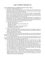 Đề cương LẬP VÀ PHÂN TÍCH DỰ ÁN