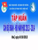 Tập huấn cán bộ đoàn đội