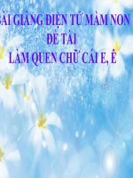 Bài giảng điện tử mầm non lớp Lá đề tài Làm quen chữ cái E, Ê