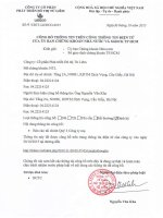 Báo cáo tài chính công ty mẹ quý 3 năm 2015 - Công ty Cổ phần Phát triển Đô thị Từ Liêm