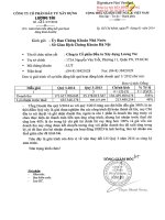 Báo cáo tài chính quý 3 năm 2014 - Công ty Cổ phần Đầu tư Xây dựng Lương Tài