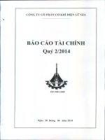 Báo cáo tài chính quý 2 năm 2014 - Công ty Cổ phần Đầu tư Cầu đường CII