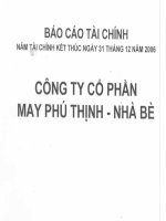 Báo cáo tài chính năm 2006 - Công ty Cổ phần May Phú Thịnh - Nhà Bè
