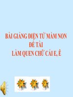 Bài giảng điện tử mầm non lớp Lá đề tài Làm quen chữ cái E, Ê