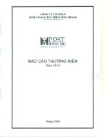 Báo cáo thường niên năm 2015 - CTCP Khách sạn Bưu điện Nha Trang